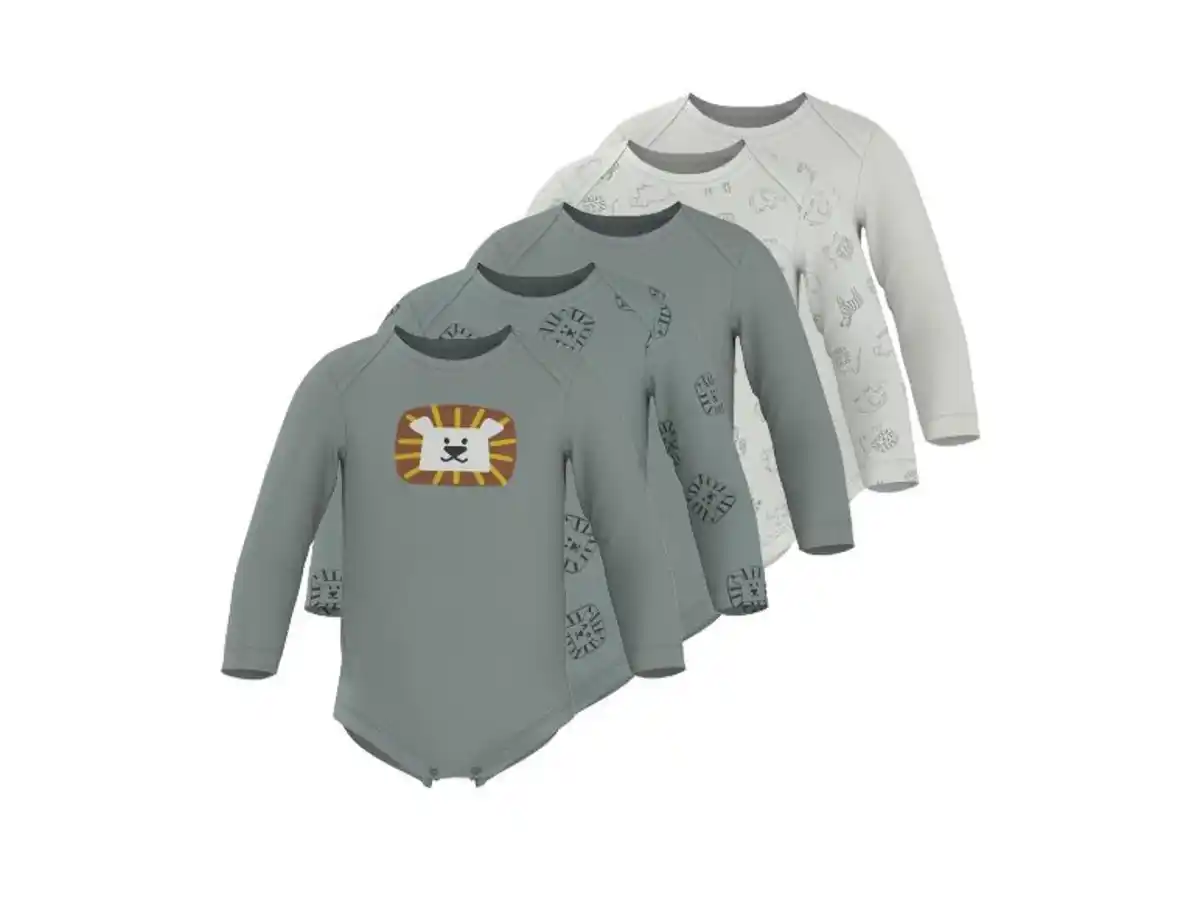 Bild 1 von LUPILU® Baby Langarm-Bodys, 5 Stück