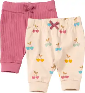 ALANA Leggings mit Kirschen-Muster & Mitwachsfunktion, rosa + beige, Gr. 68, 2 St