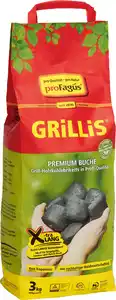 Profagus Buchengrillholzkohle-Briketts-Grillis 3 kg Beutel