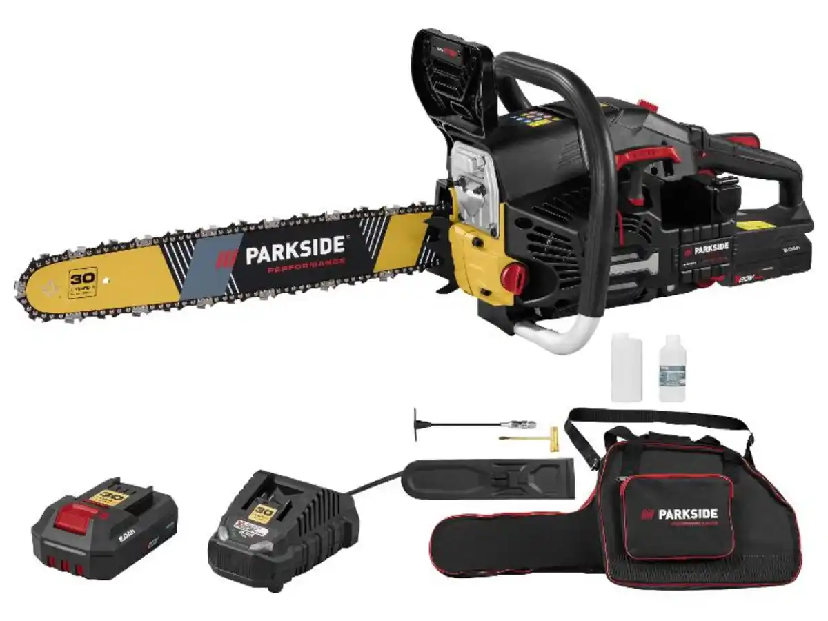 Bild 1 von PARKSIDE PERFORMANCE® Benzin-Kettensäge »PPBKS-L 56 A1« mit Elektrostart