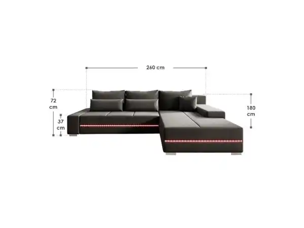 Bild 2 von JUSKYS Sofa »Davos«, mit Ottomane und LED-Licht