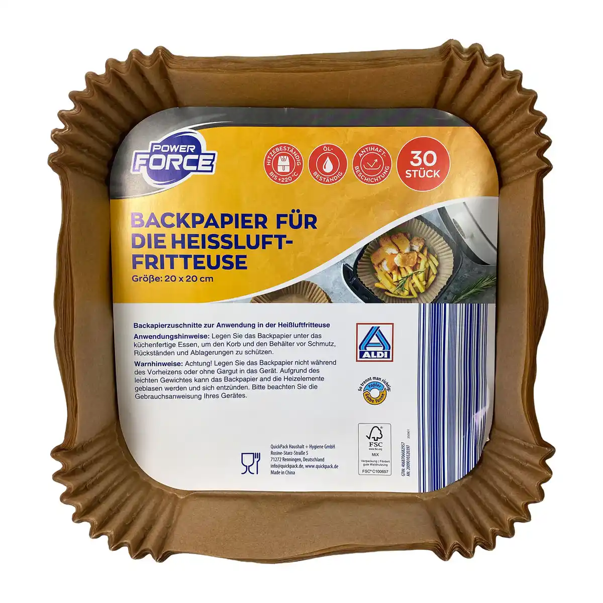 Bild 2 von POWER FORCE Backpapier für Heißluftfritteuse