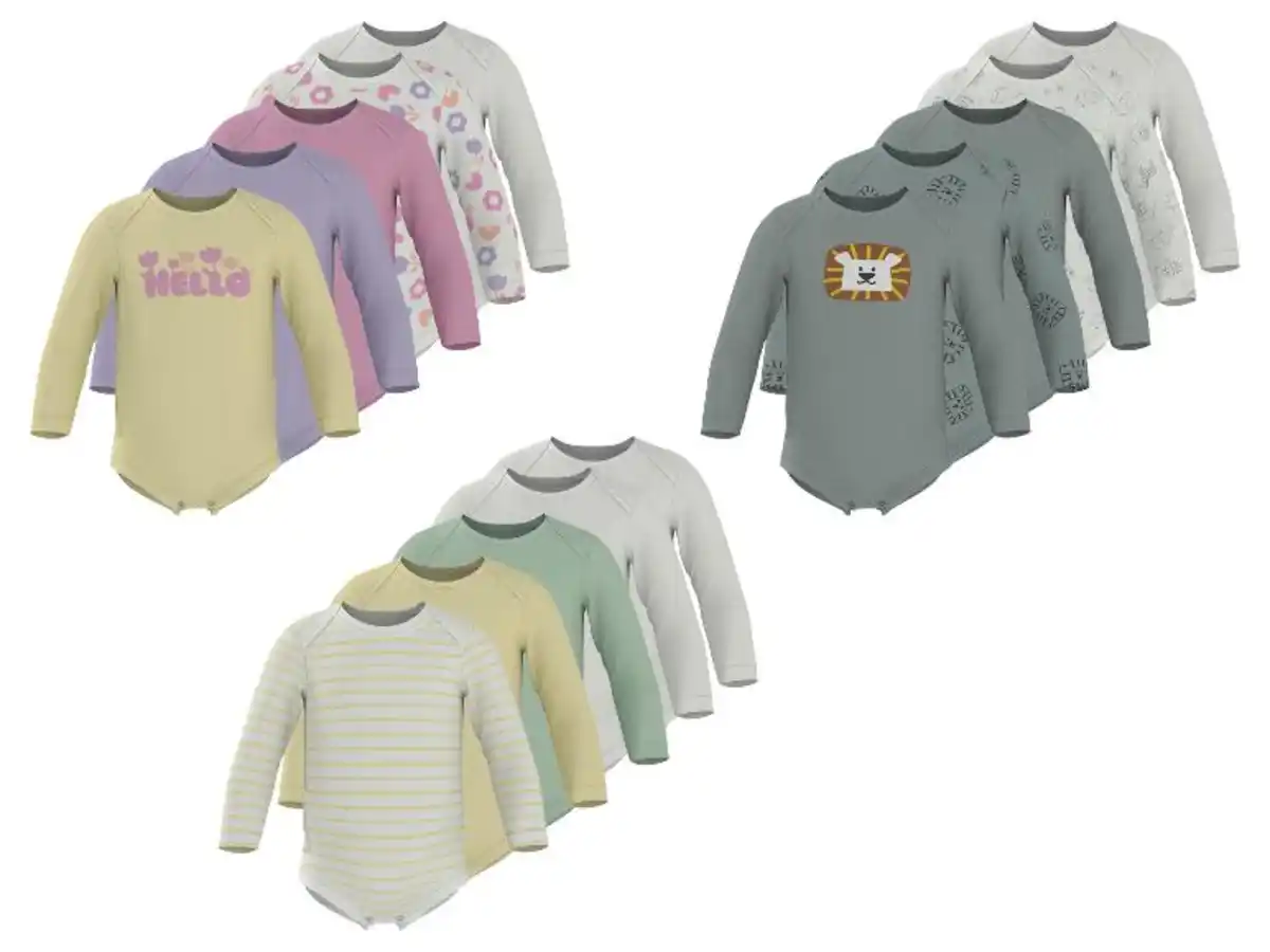 Bild 3 von LUPILU® Baby Langarm-Bodys, 5 Stück