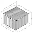 Bild 3 von Mr. GARDENER Metallgerätehaus, Pultdach, LxBxH: 280x306x201 cm, quarzgrau