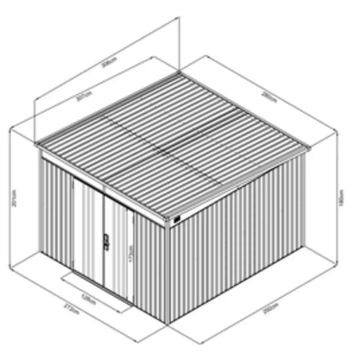 Bild 3 von Mr. GARDENER Metallgerätehaus, Pultdach, LxBxH: 280x306x201 cm, quarzgrau
