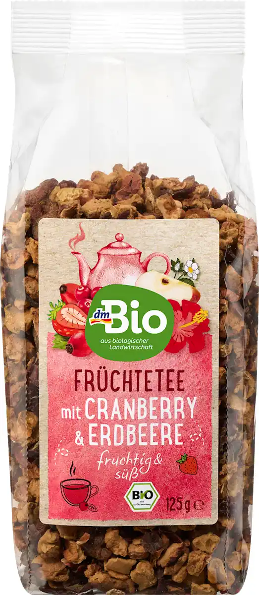 Bild 1 von dmBio Früchtetee-Mischung Cranberry & Erdbeere, lose, 125 g