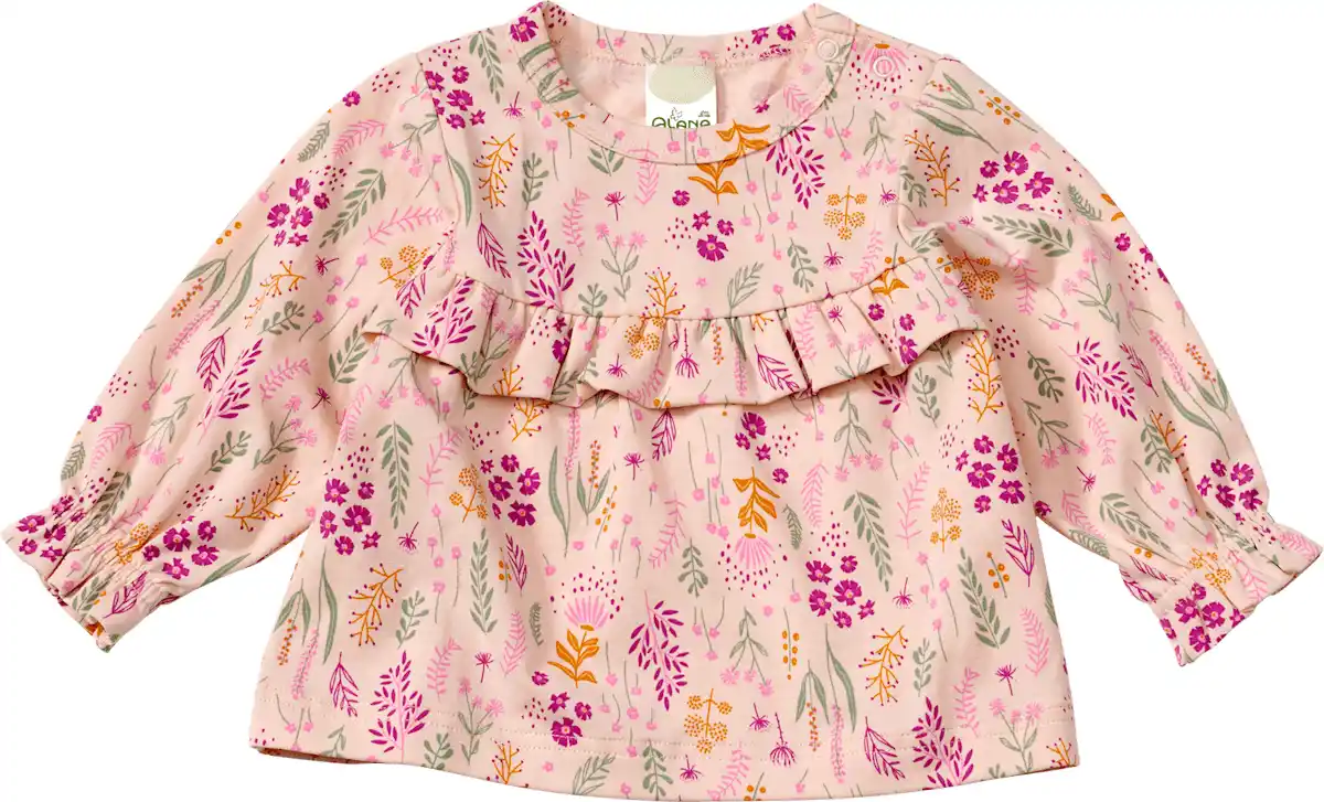 Bild 1 von ALANA Langarmshirt Pro Climate mit Blumen-Muster & Rüschen, beige & rosa, Gr. 62, 1 St
