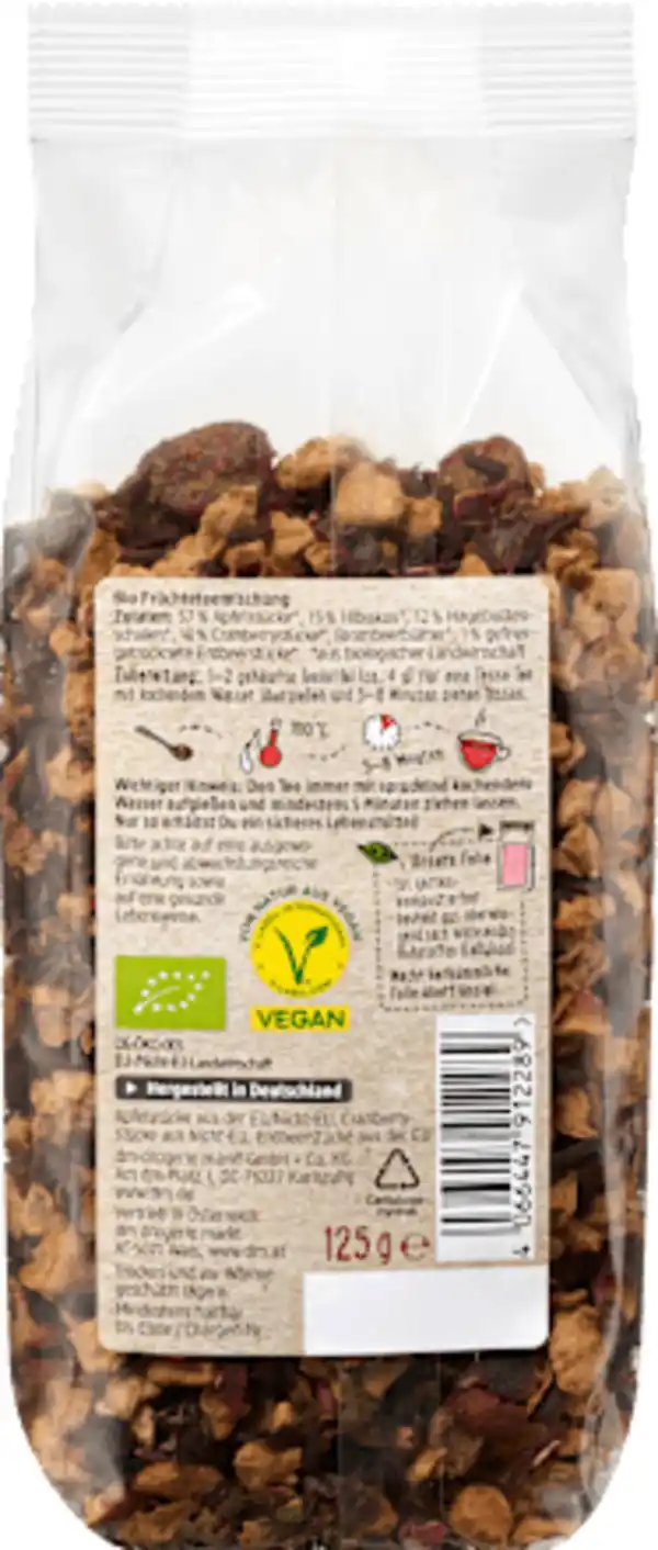 Bild 2 von dmBio Früchtetee-Mischung Cranberry & Erdbeere, lose, 125 g