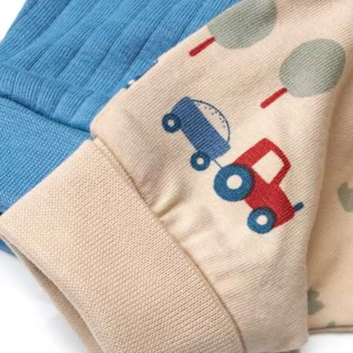 Bild 2 von ALANA Leggings mit Traktor-Muster & Mitwachsfunktion, blau + beige, Gr. 56, 2 St