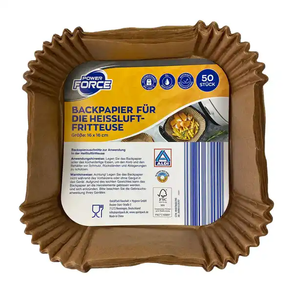 Bild 3 von POWER FORCE Backpapier für Heißluftfritteuse