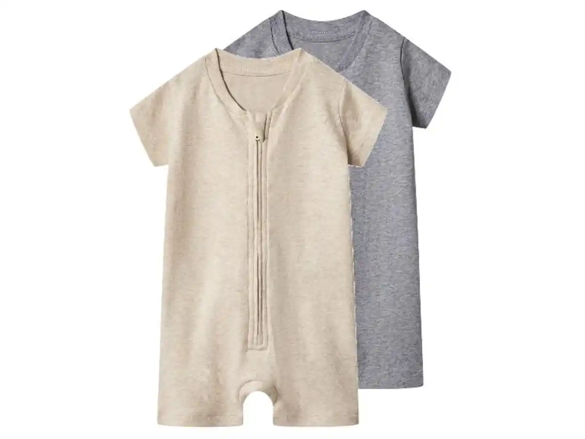 Bild 1 von LUPILU® Baby Schlafoveralls, 2 Stück