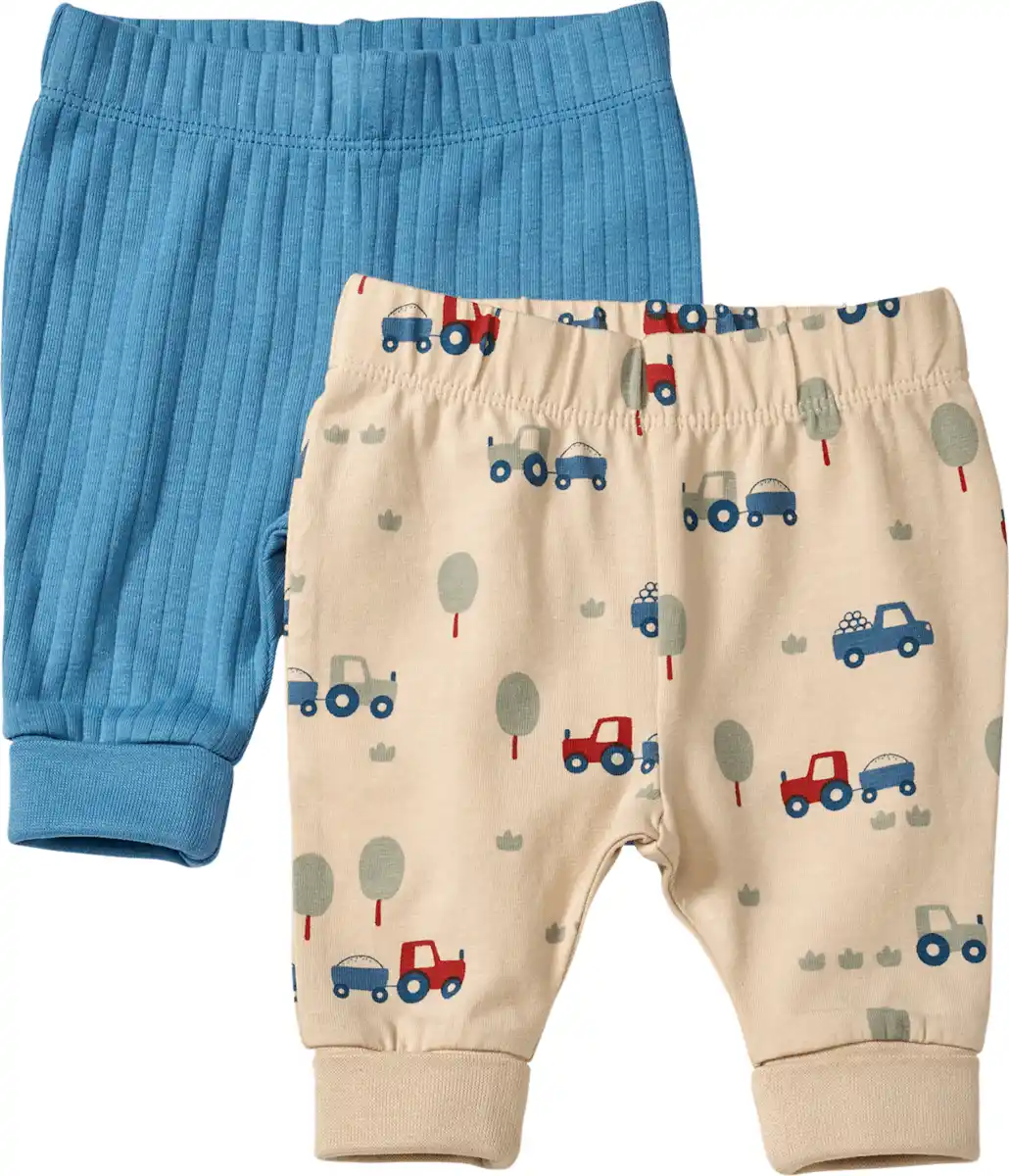 Bild 1 von ALANA Leggings mit Traktor-Muster & Mitwachsfunktion, blau + beige, Gr. 56, 2 St