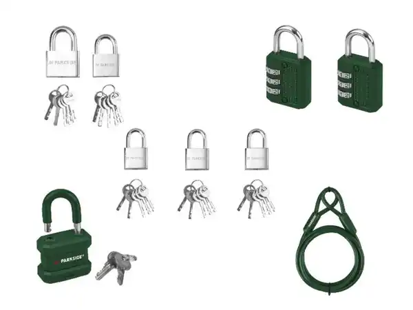 Bild 3 von PARKSIDE® Vorhängeschlösser / Zahlenschlösser / Outdoor-Vorhängeschloss / Vorhängeschloss-Stahlkabel,  40 mm