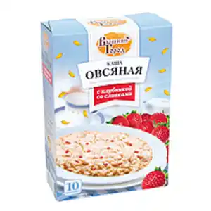Haferflockenbrei mit Erdbeerenstücken