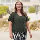 Bild 1 von Damen-T-Shirt mit Knopfleiste, große Größen