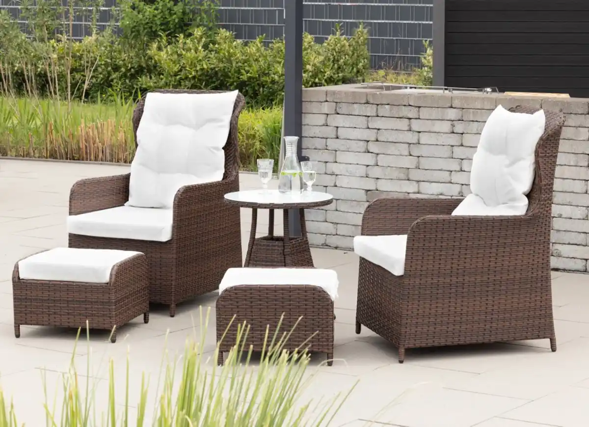 Bild 3 von Hardin 1fachgut 11tlg. Lounge-Sessel mit Hocker und Tisch inkl. Polsterauflagen - Braun