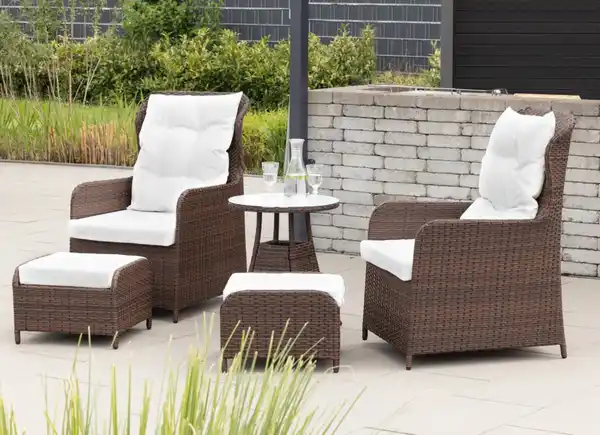 Bild 3 von Hardin 1fachgut 11tlg. Lounge-Sessel mit Hocker und Tisch inkl. Polsterauflagen - Braun