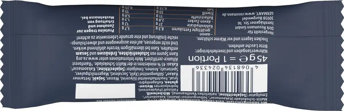Bild 2 von WellMix Proteinriegel Dark Cookie Flavour, 45 g