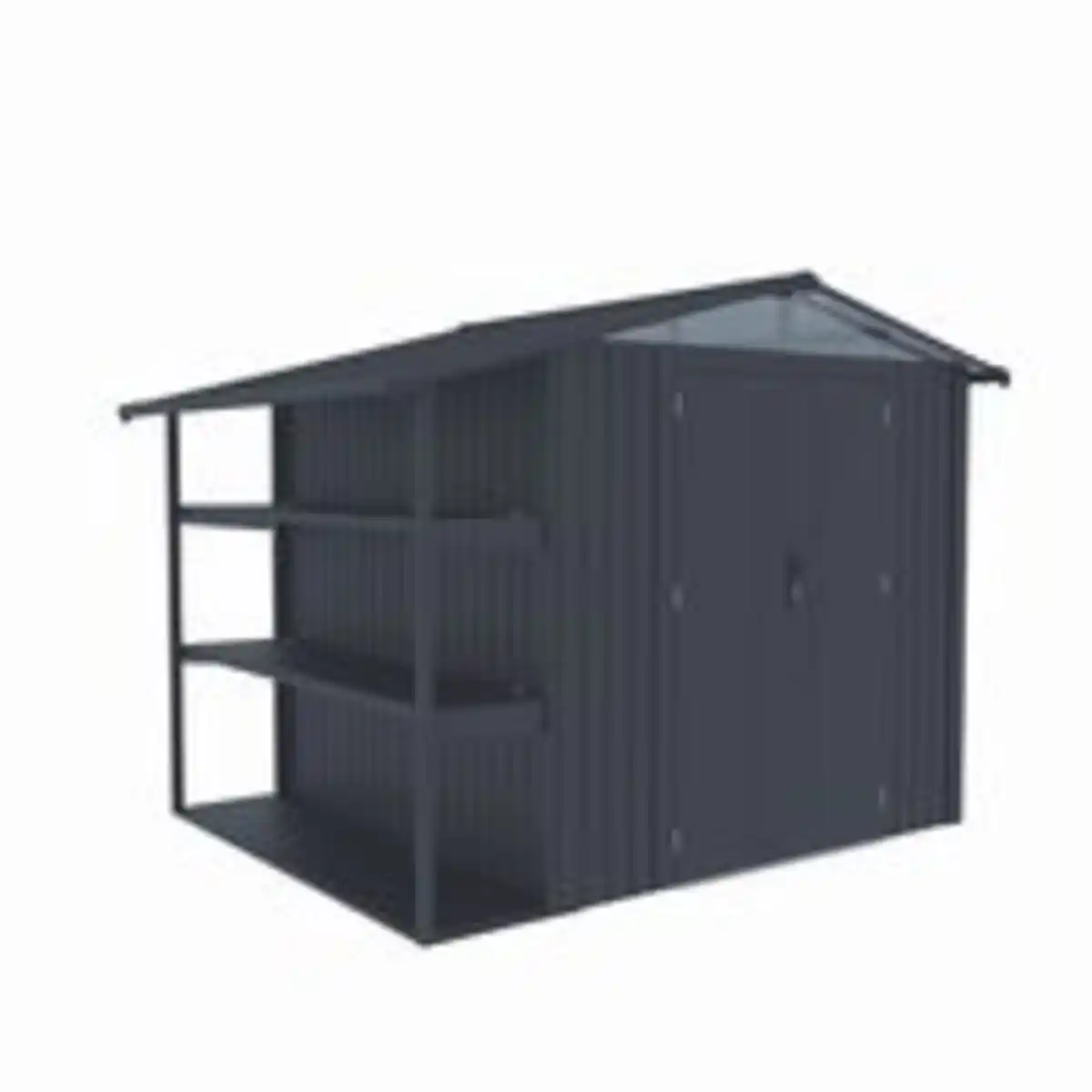 Bild 3 von Never Indoor Metallgerätehaus "LAURA", ca. 295 x 232 x 220 cm - Glänzendes Grau
