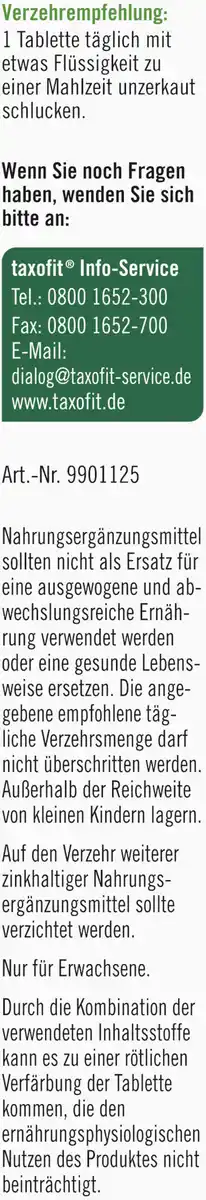Bild 1 von taxofit Zink+Histidin+Selen Depot Tabletten, 31,5 g