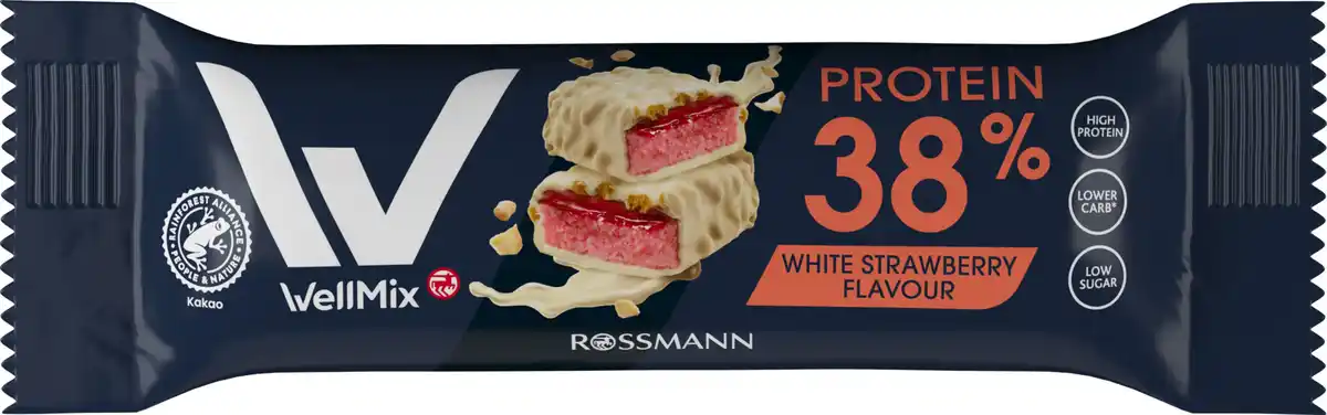Bild 1 von WellMix Proteinriegel White Strawberry Flavour, 45 g