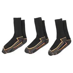 TOPCRAFT Damen und Herren Arbeitsocken 3er-Pack, Orange, 35/38