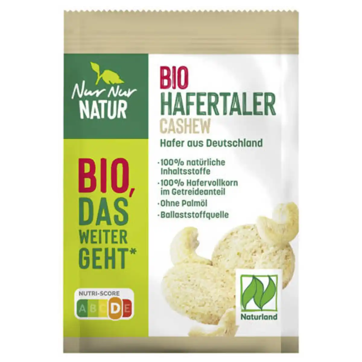 Bild 1 von NUR NUR NATUR Bio-Hafertaler 150 g, Cashew