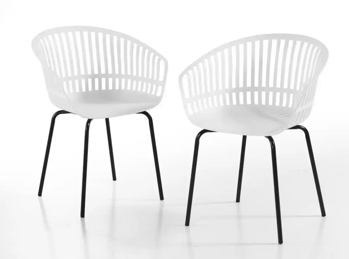 Bild 1 von Better Home 2er-Set luxuriöse Stapelbare Sühle, ca. 55 x 61,5 x 46 cm - Weiß