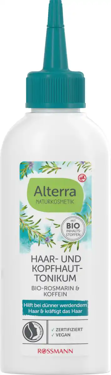 Bild 1 von Alterra Haar- und Kopfhauttonikum Bio-Rosmarin Koffein, 150 ml