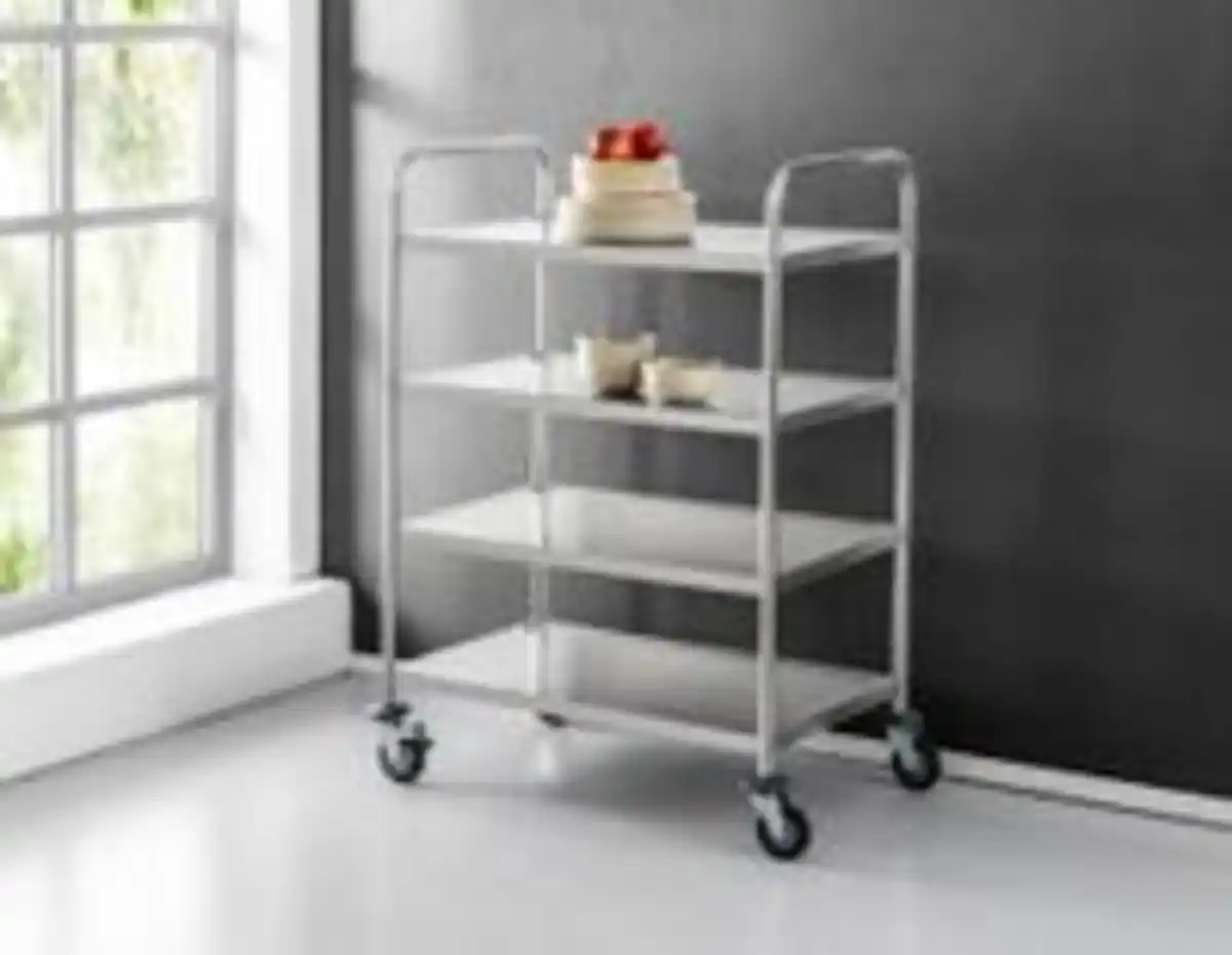 Bild 2 von Better Home Servierwagen mit 4 Böden & 4 Rollen aus Edelstahl, ca. 95 x 50 x 117 cm