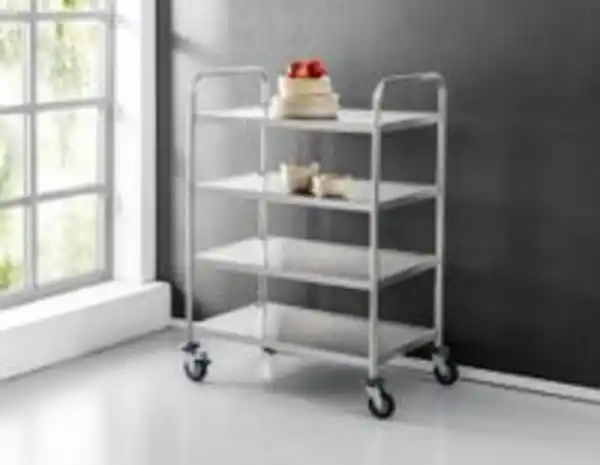 Bild 2 von Better Home Servierwagen mit 4 Böden & 4 Rollen aus Edelstahl, ca. 95 x 50 x 117 cm