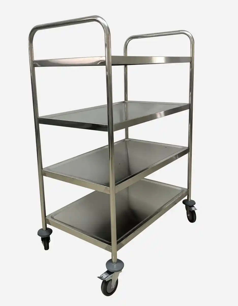 Bild 1 von Better Home Servierwagen mit 4 Böden & 4 Rollen aus Edelstahl, ca. 95 x 50 x 117 cm