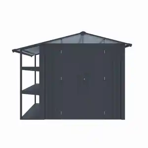 Never Indoor Metallgerätehaus "LAURA", ca. 295 x 232 x 220 cm - Glänzendes Grau