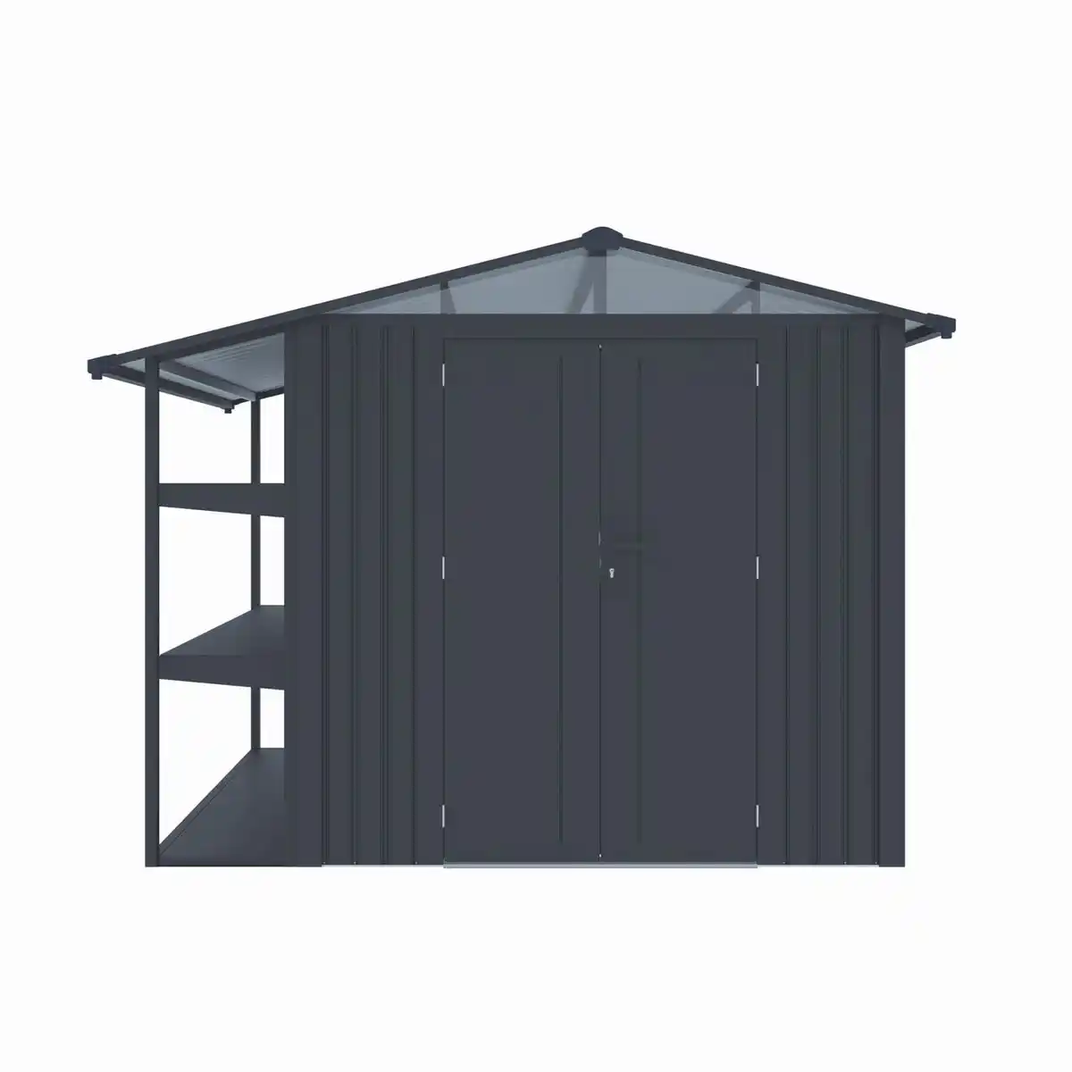 Bild 1 von Never Indoor Metallgerätehaus "LAURA", ca. 295 x 232 x 220 cm - Glänzendes Grau