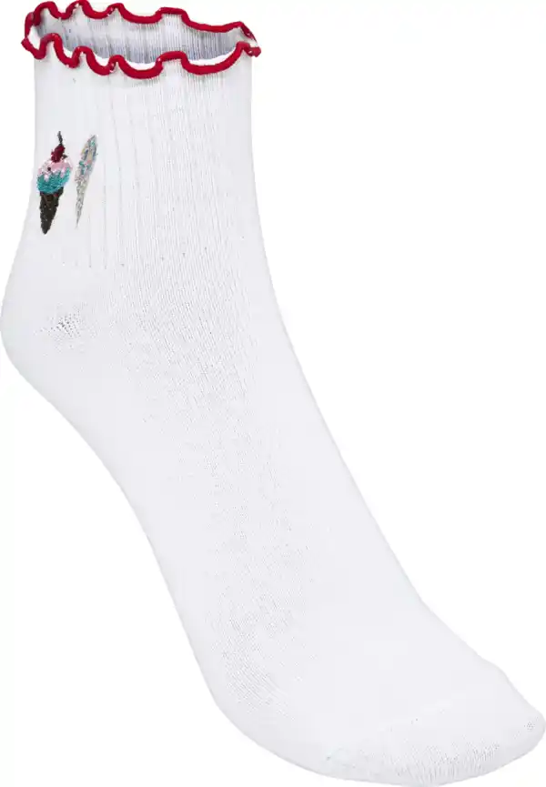 Bild 2 von under2wear Kurzschaftsocke Stickerei Eis weiß/rot 39/42