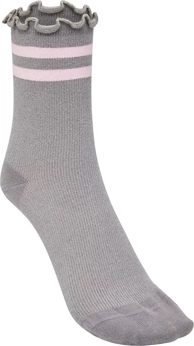 Bild 2 von IDEENWELT Damen-Ripp-Socken grau/rosa Gr. 39/42