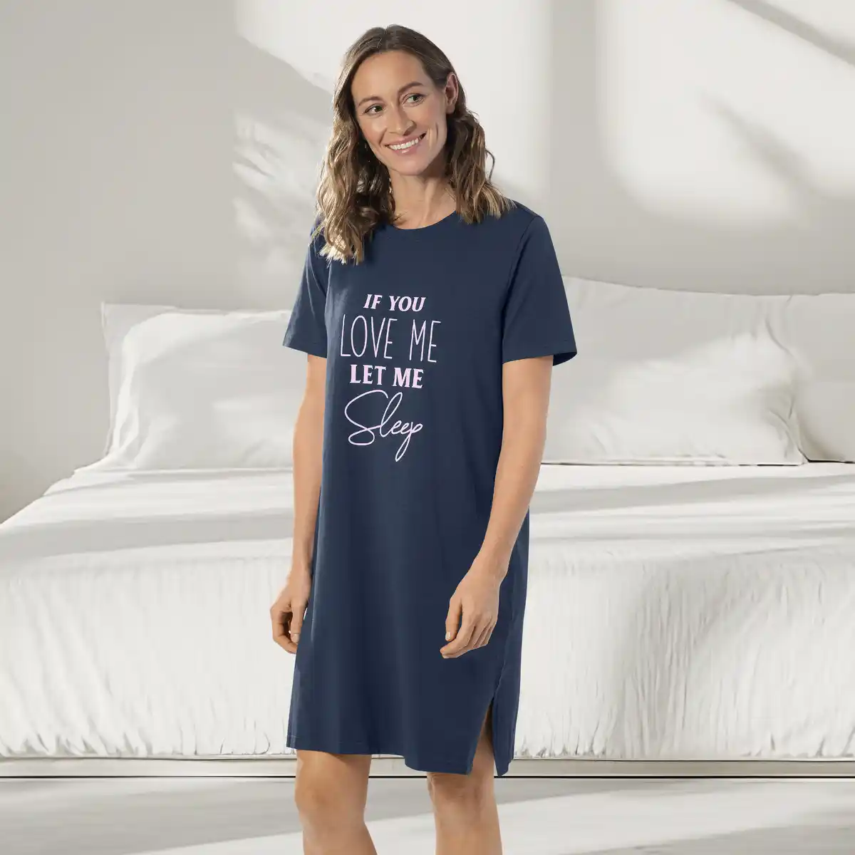 Bild 2 von IDEENWELT Schlafshirt dunkelblau Gr. M