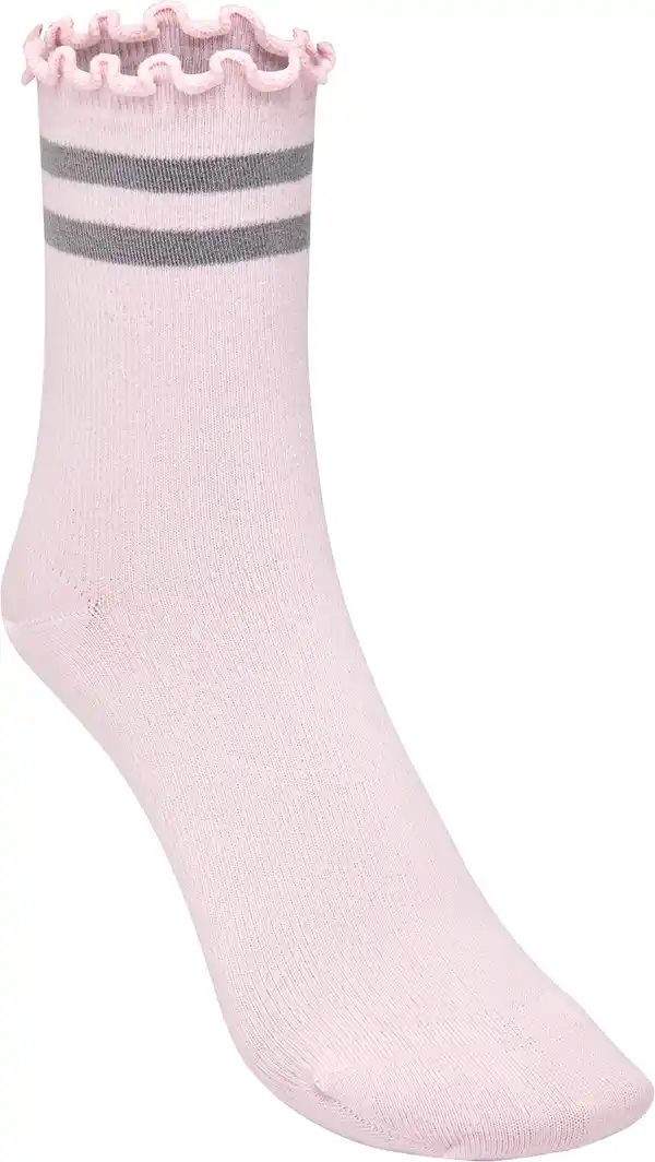 Bild 3 von IDEENWELT Damen-Ripp-Socken grau/rosa Gr. 35/38