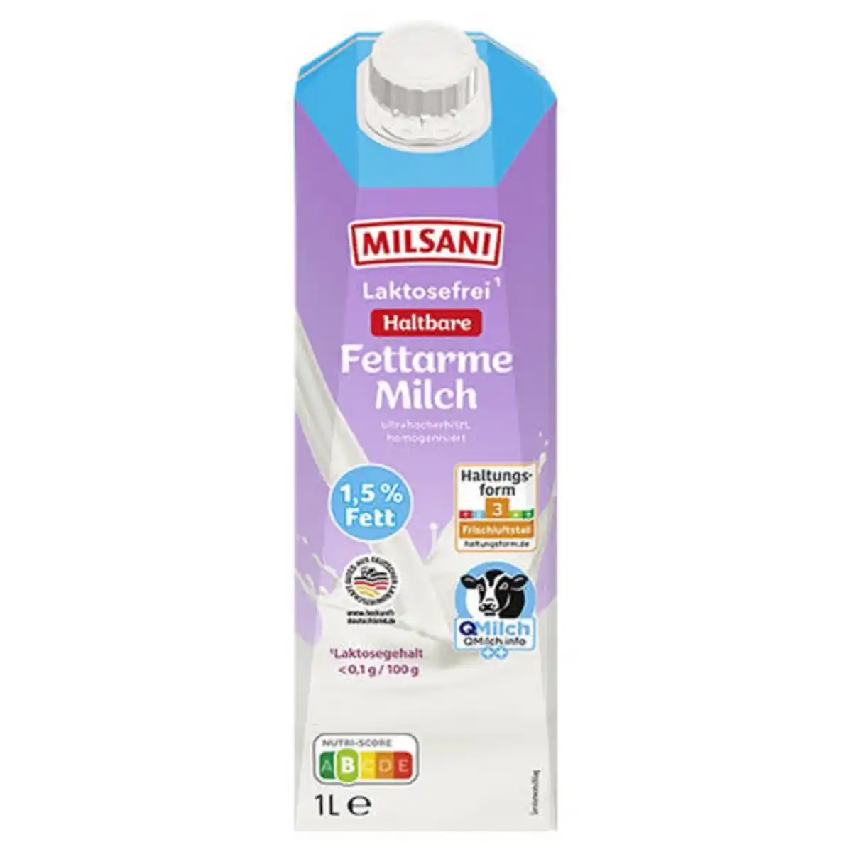 Bild 1 von MILSANI H-Milch 1,5 % 1 l, Lactosefrei - fettarm