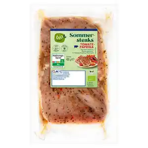 Bio-Schweine Sommersteak mariniert 400 g, Tomate-Paprika