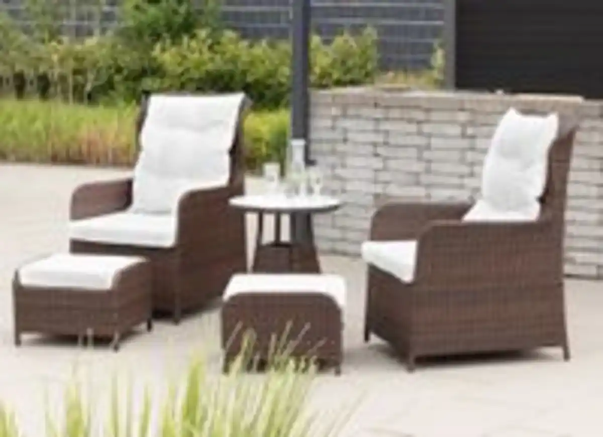 Bild 2 von Hardin 1fachgut 11tlg. Lounge-Sessel mit Hocker und Tisch inkl. Polsterauflagen - Braun