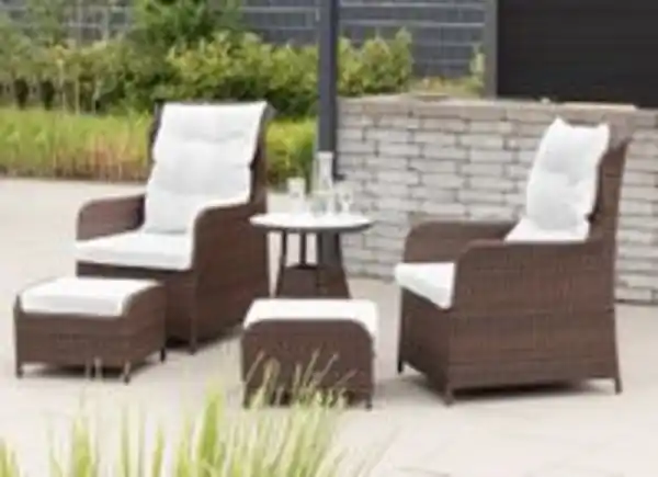 Bild 2 von Hardin 1fachgut 11tlg. Lounge-Sessel mit Hocker und Tisch inkl. Polsterauflagen - Braun
