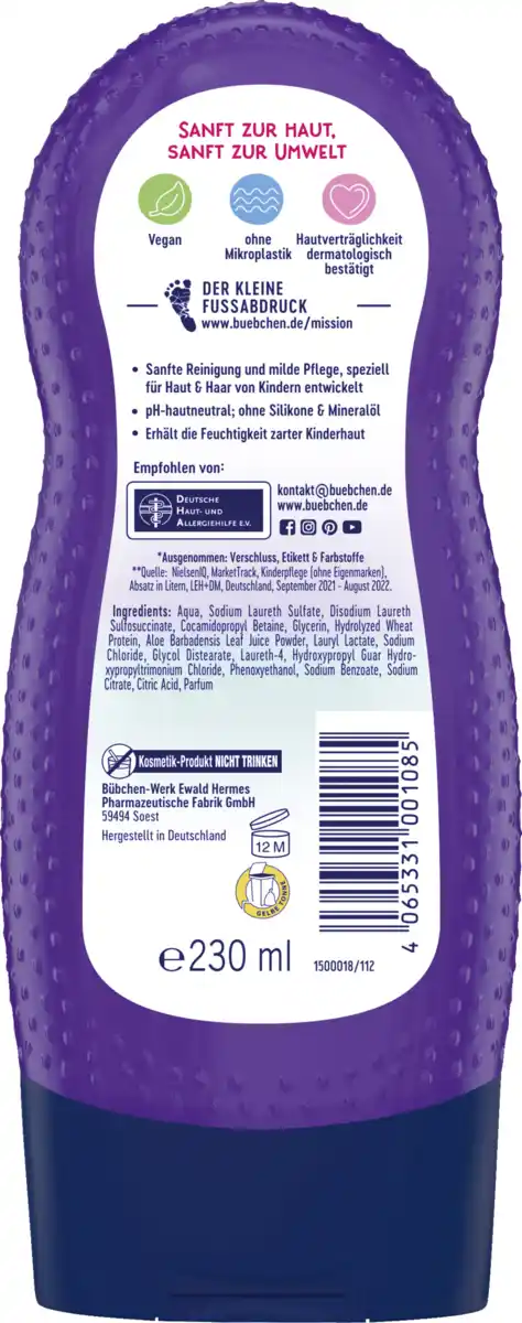 Bild 2 von Bübchen Kids 3in1 Shampoo & Duschgel + Spülung Meereszauber, 230 ml