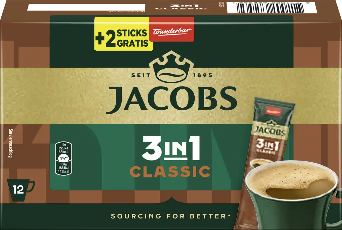 Bild 1 von Jacobs 3in1 Classic Sticks, 144 g