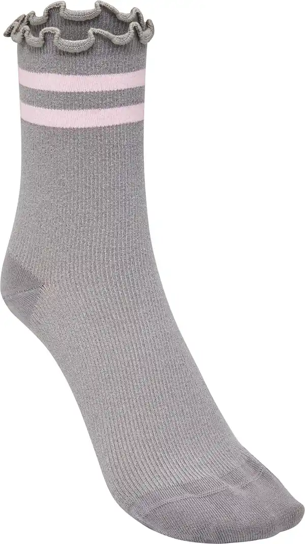 Bild 2 von IDEENWELT Damen-Ripp-Socken grau/rosa Gr. 35/38