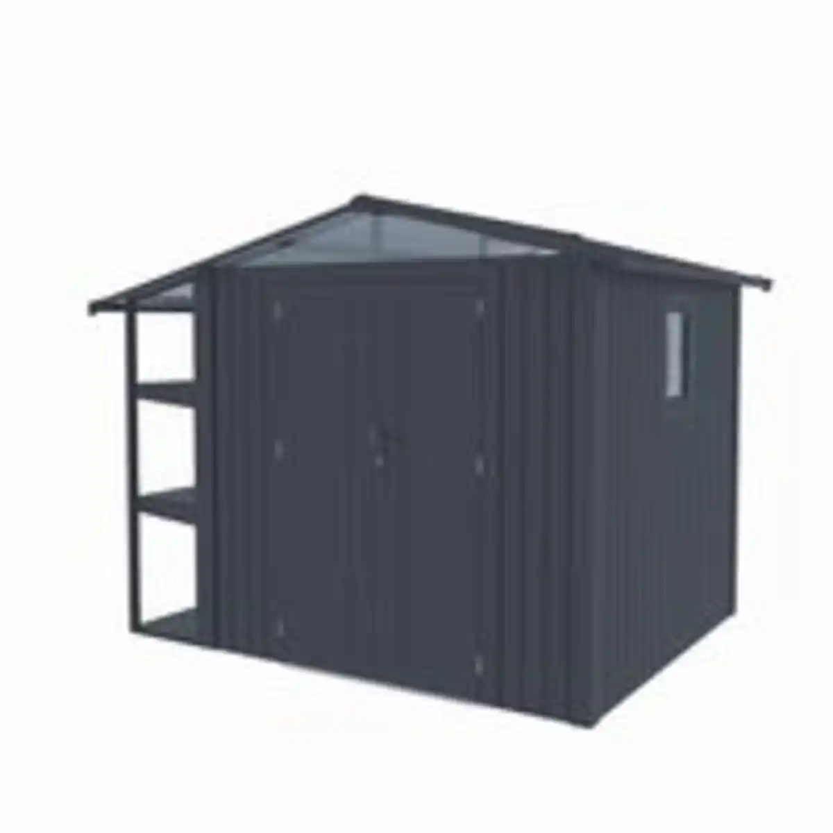 Bild 2 von Never Indoor Metallgerätehaus "LAURA", ca. 295 x 232 x 220 cm - Glänzendes Grau