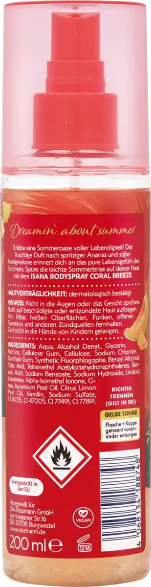 Bild 2 von ISANA Bodyspray Coral Breeze, 200 ml