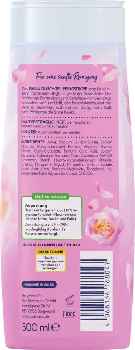 Bild 2 von ISANA Duschgel Pfingstrose, 300 ml