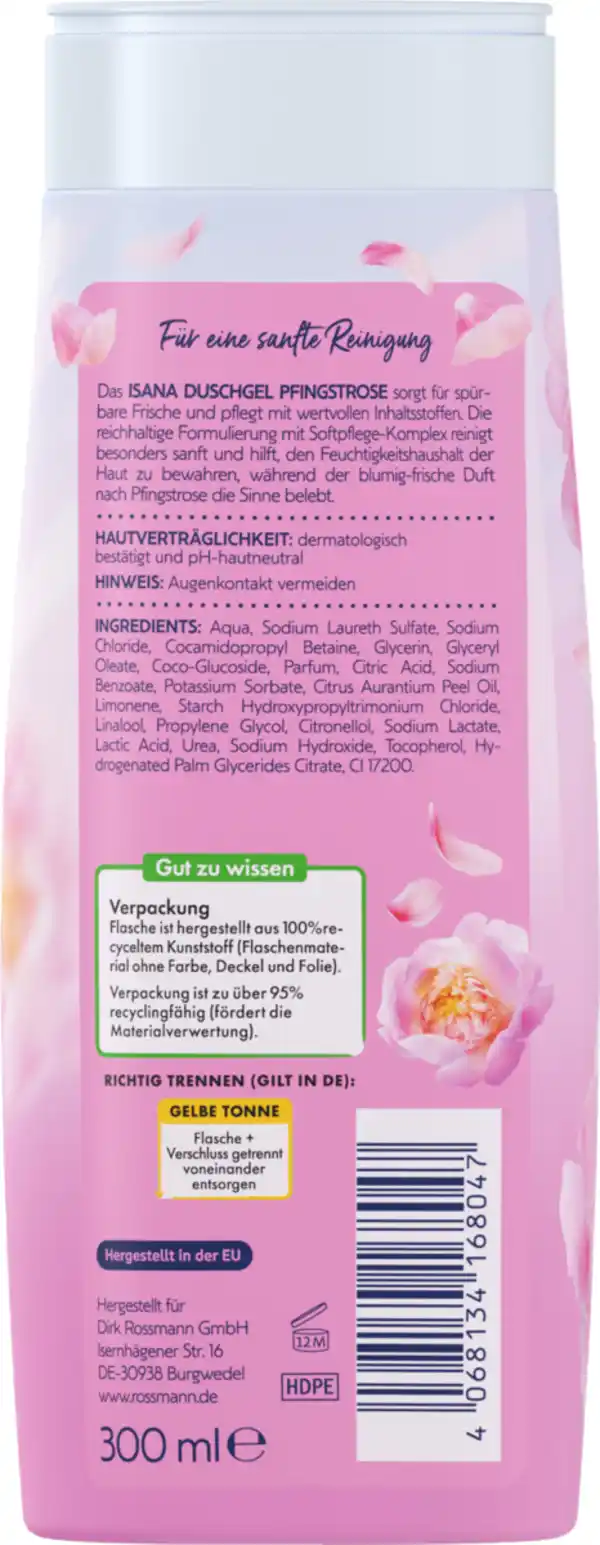 Bild 2 von ISANA Duschgel Pfingstrose, 300 ml