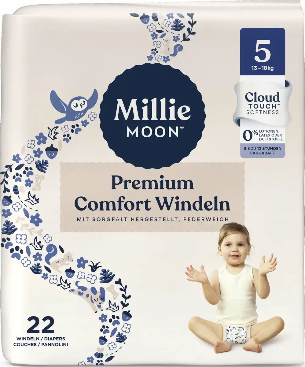 Bild 1 von Millie MOON Premium Comfort Windeln Gr. 5 (13 - 18 kg), 22 Stück